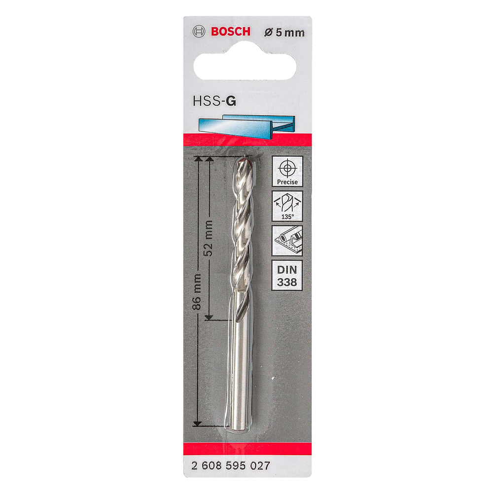 Broca para Metal HSS-G 5x52x86mm Bosch 76299_0